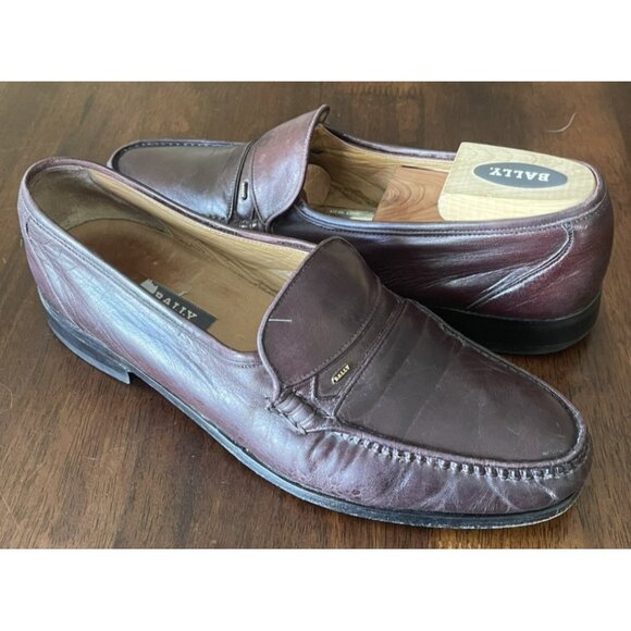 Bally Made in Switzerland Leather Dress Loafers Shoes Brown Slip On Men’s Sz 9 D main image 14